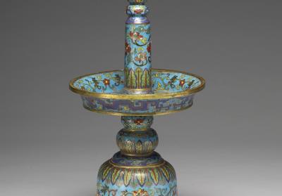 图片[2]-Five altar pieces in cloisonne enamels – Candle stand, Qing dynasty (1644-1911)-China Archive